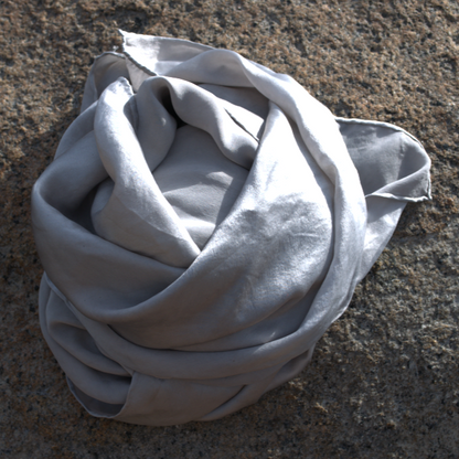 35x35 SILVER SILK SCARF